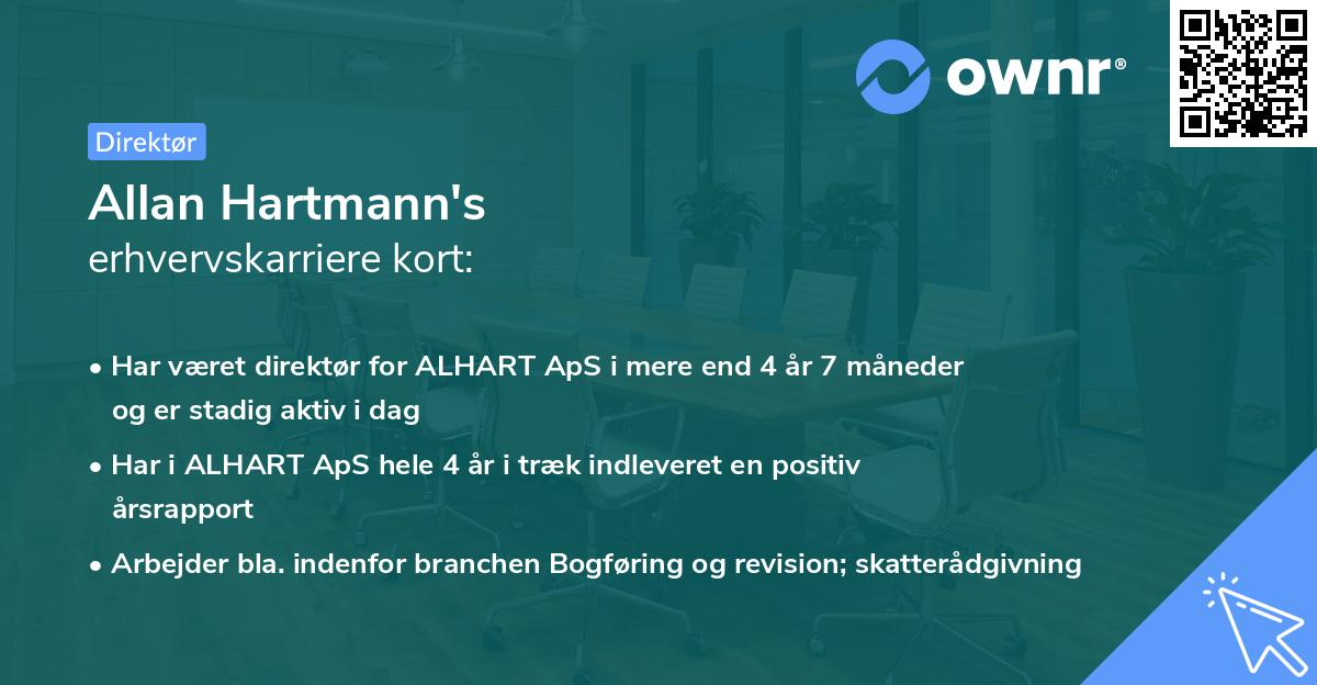 Allan Hartmann's erhvervskarriere kort
