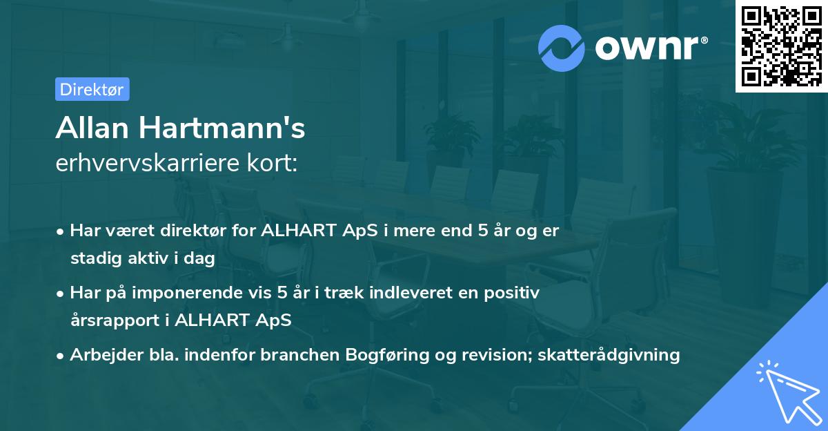 Allan Hartmann's erhvervskarriere kort
