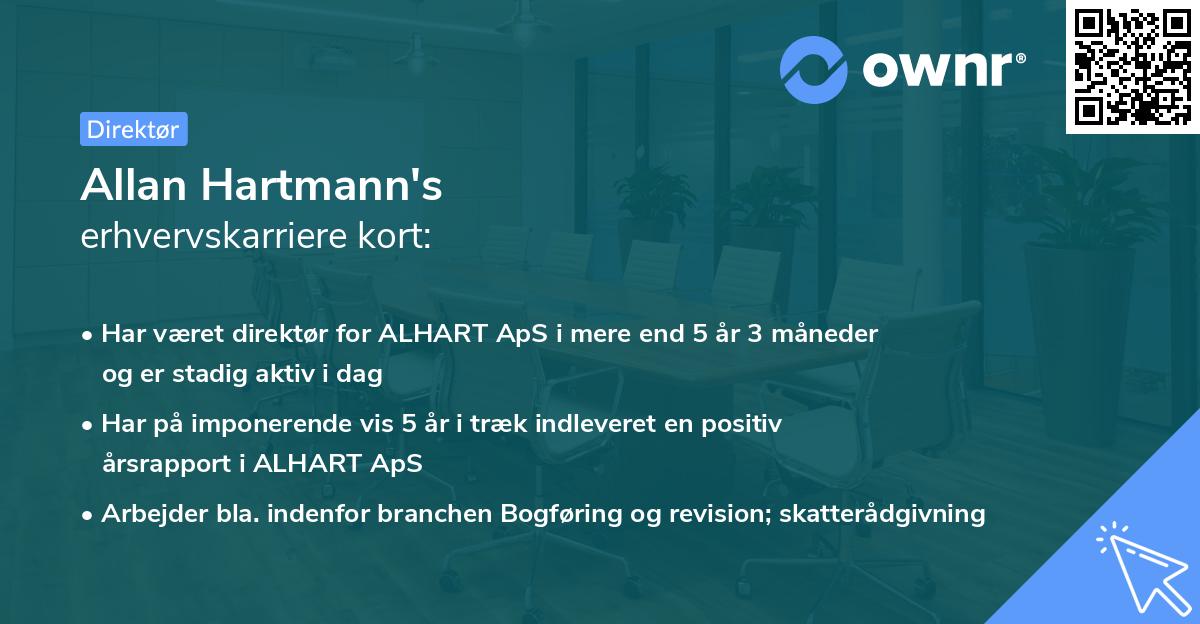Allan Hartmann's erhvervskarriere kort