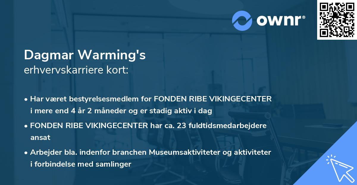 Dagmar Warming's erhvervskarriere kort