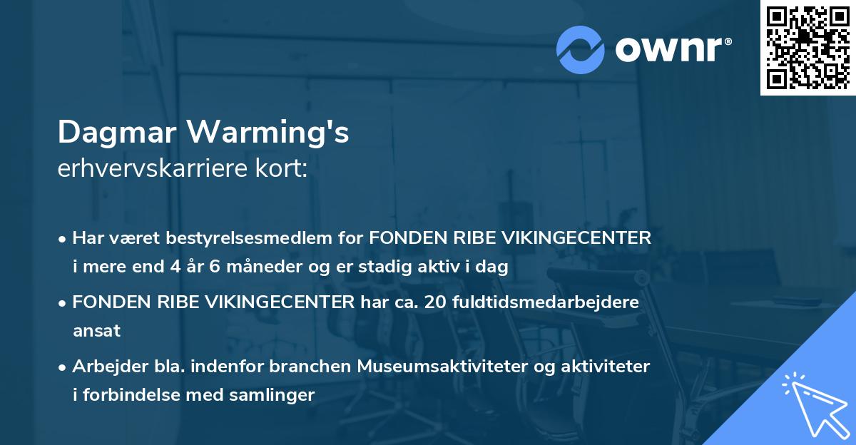 Dagmar Warming's erhvervskarriere kort