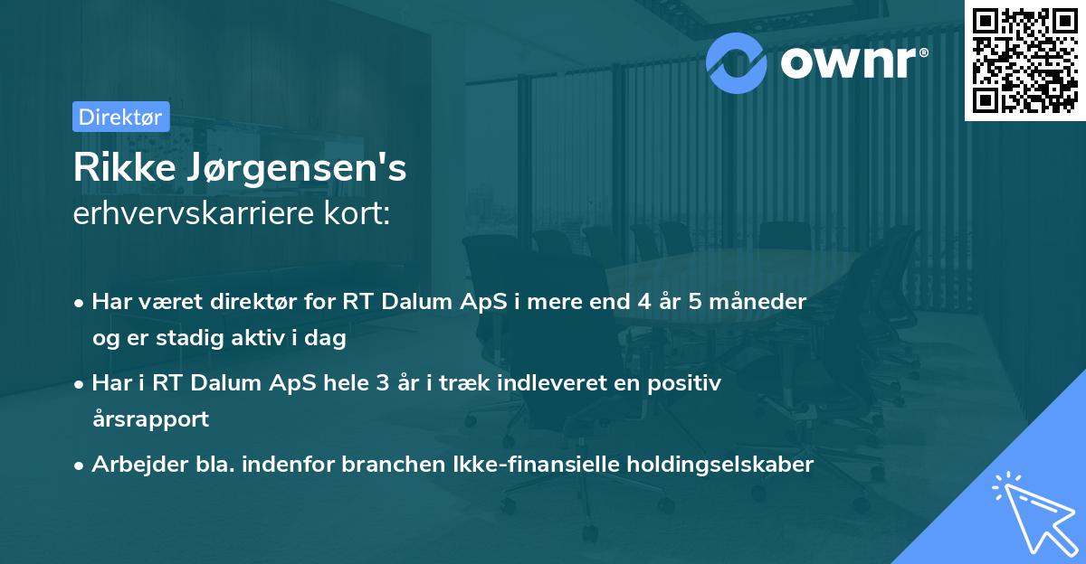 Rikke Jørgensen's erhvervskarriere kort