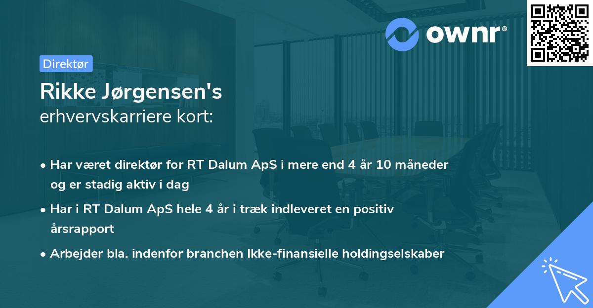 Rikke Jørgensen's erhvervskarriere kort