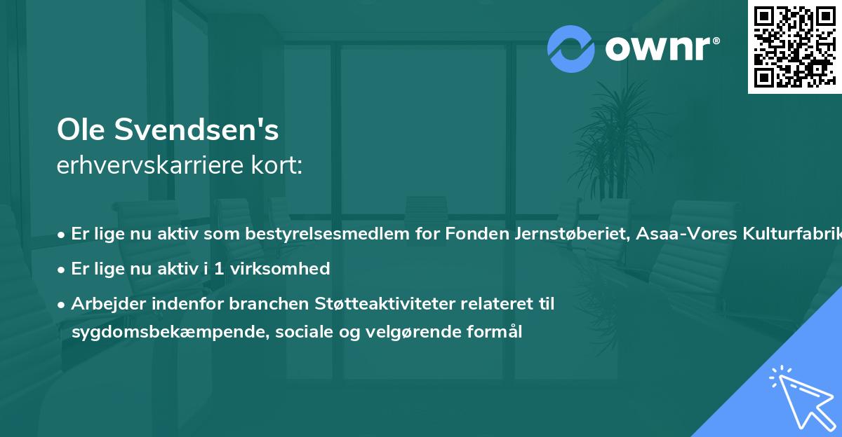 Ole Svendsen's erhvervskarriere kort