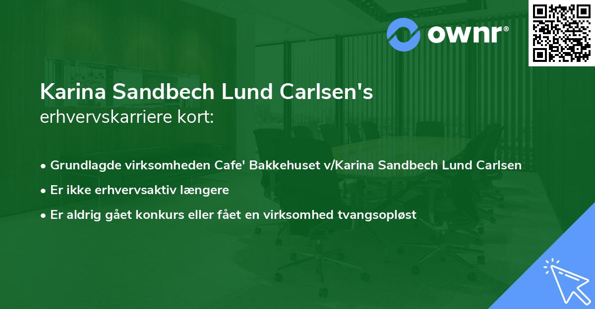 Karina Sandbech Lund Carlsen's erhvervskarriere kort