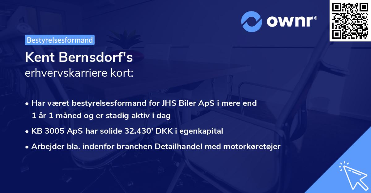 Kent Bernsdorf's erhvervskarriere kort
