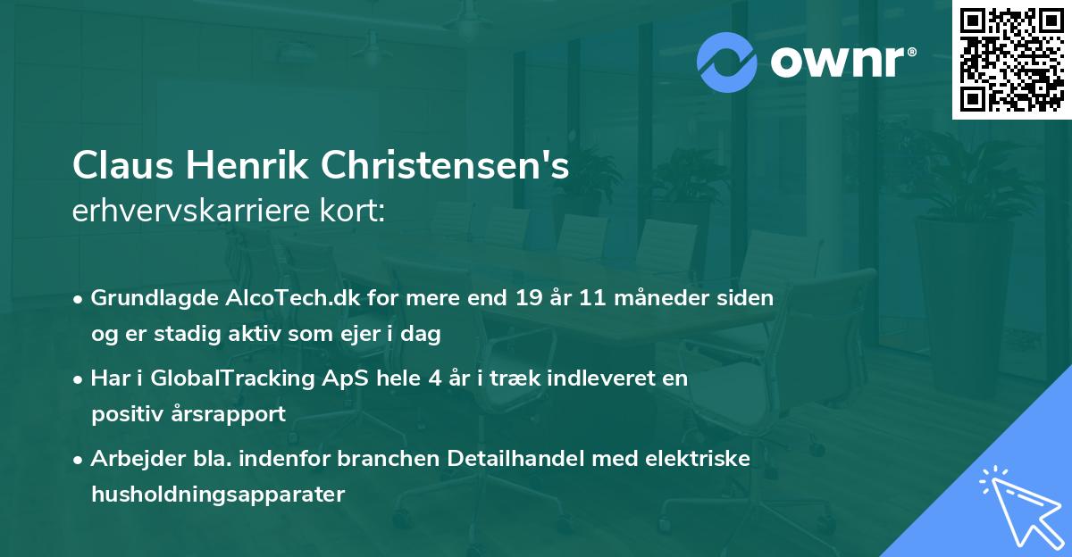 Claus Henrik Christensen's erhvervskarriere kort
