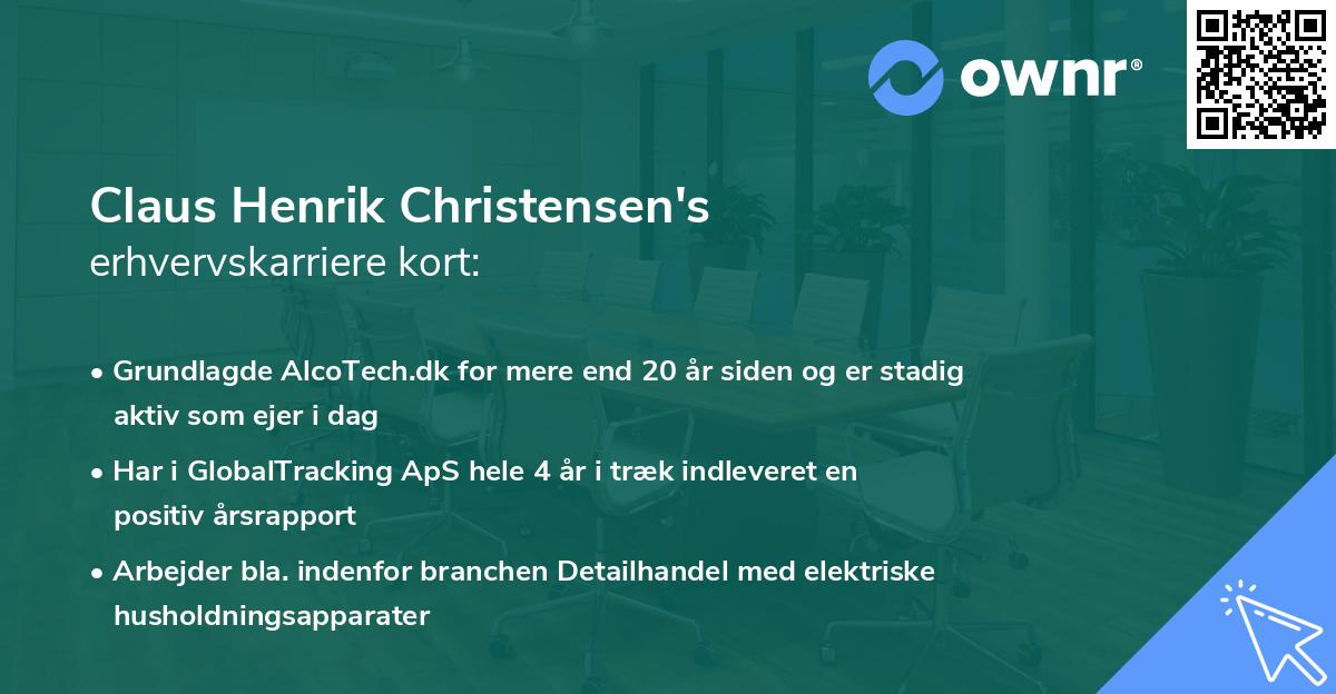 Claus Henrik Christensen's erhvervskarriere kort