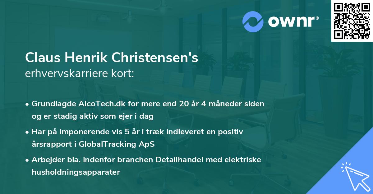 Claus Henrik Christensen's erhvervskarriere kort
