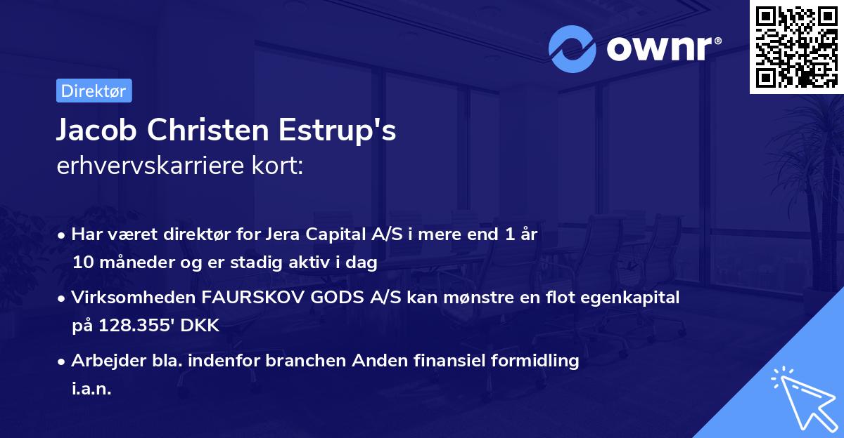 Jacob Christen Estrup's erhvervskarriere kort