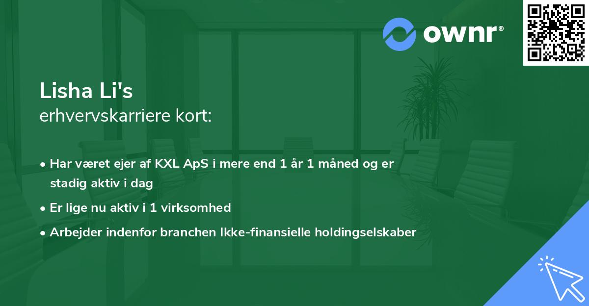 Lisha Li's erhvervskarriere kort