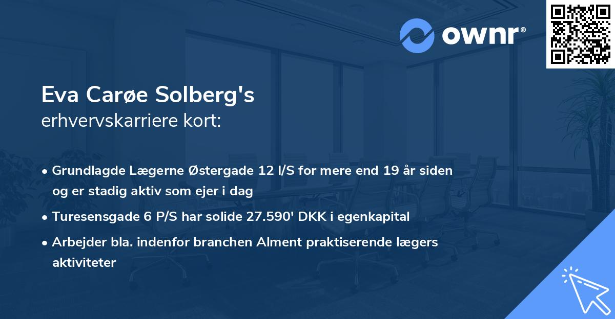 Eva Carøe Solberg's erhvervskarriere kort