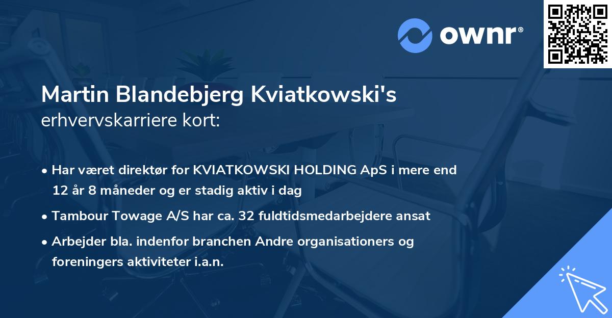 Martin Blandebjerg Kviatkowski's erhvervskarriere kort
