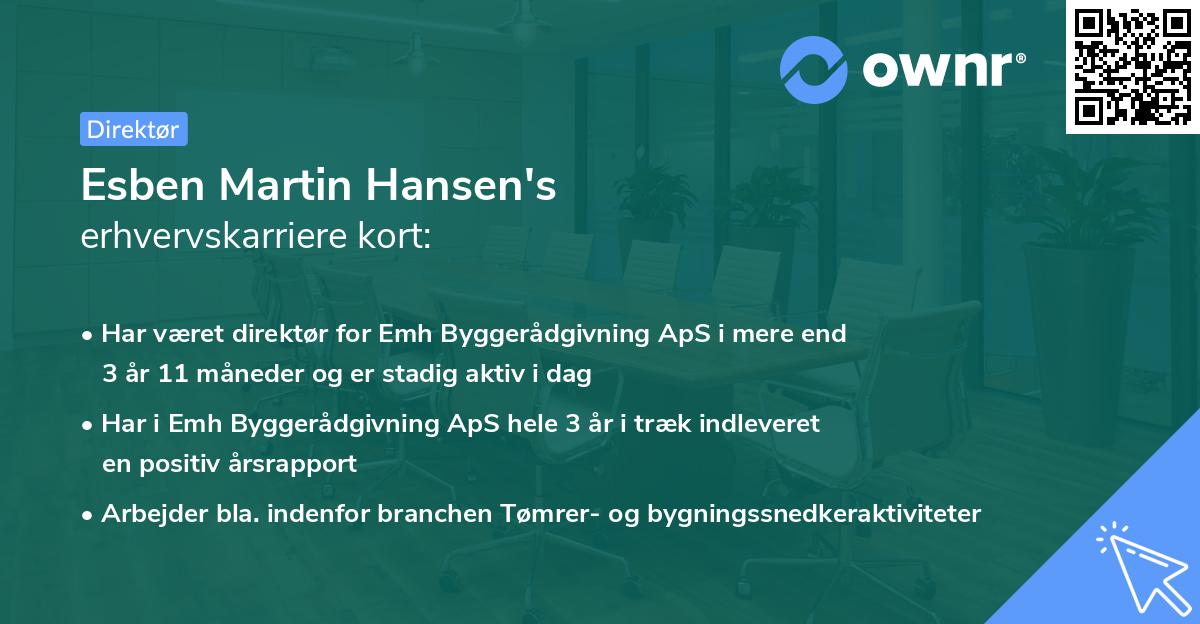 Esben Martin Hansen's erhvervskarriere kort