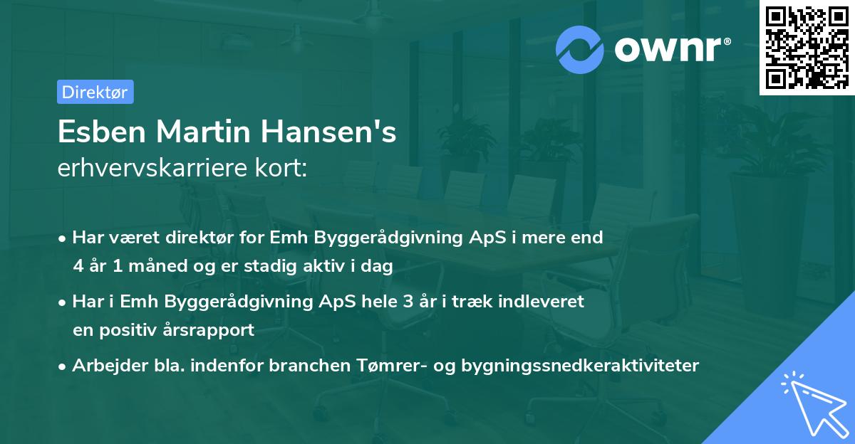 Esben Martin Hansen's erhvervskarriere kort