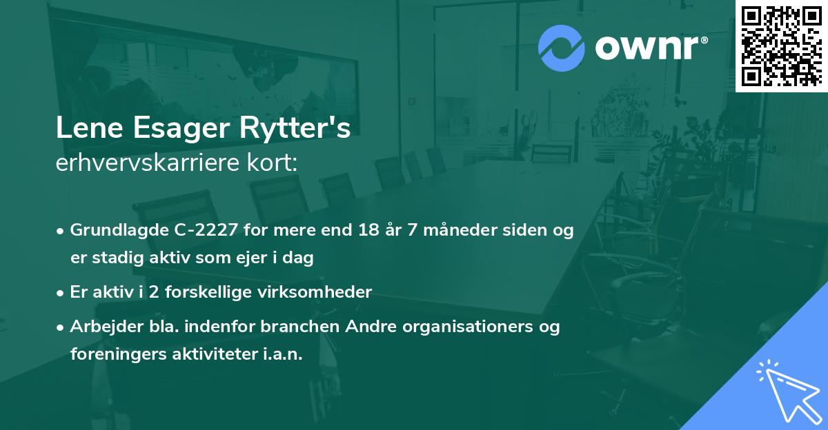 Lene Esager Rytter's erhvervskarriere kort