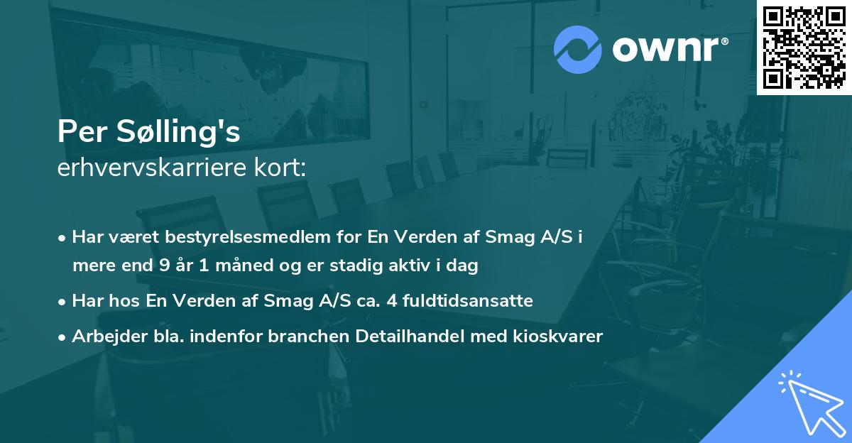 Per Sølling's erhvervskarriere kort