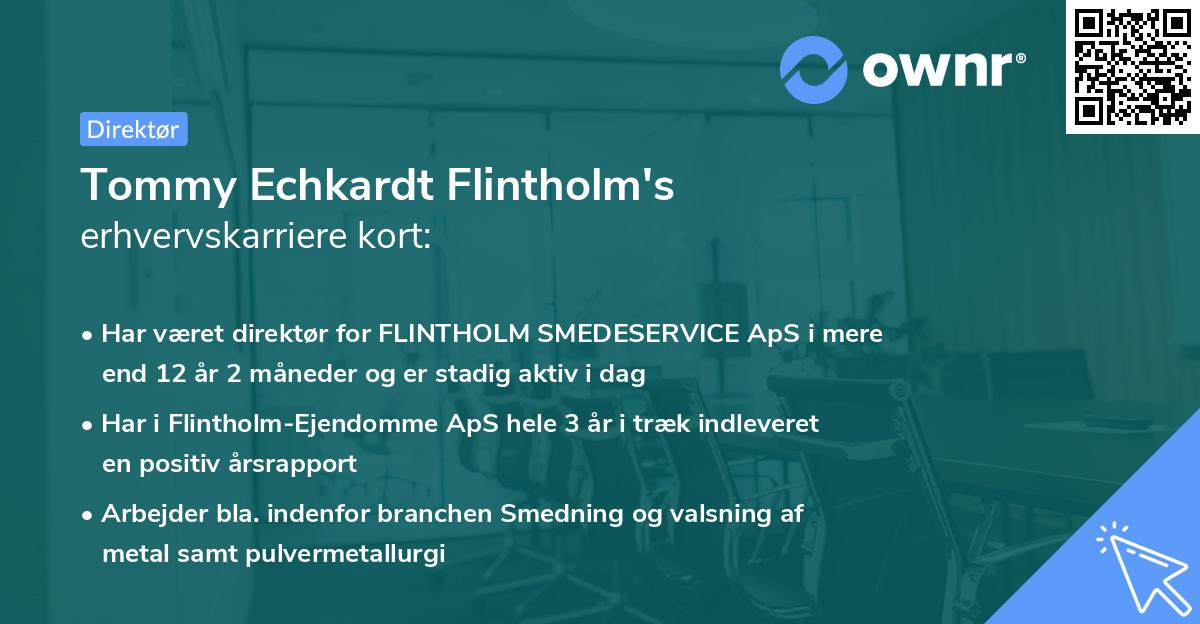 Tommy Echkardt Flintholm's erhvervskarriere kort