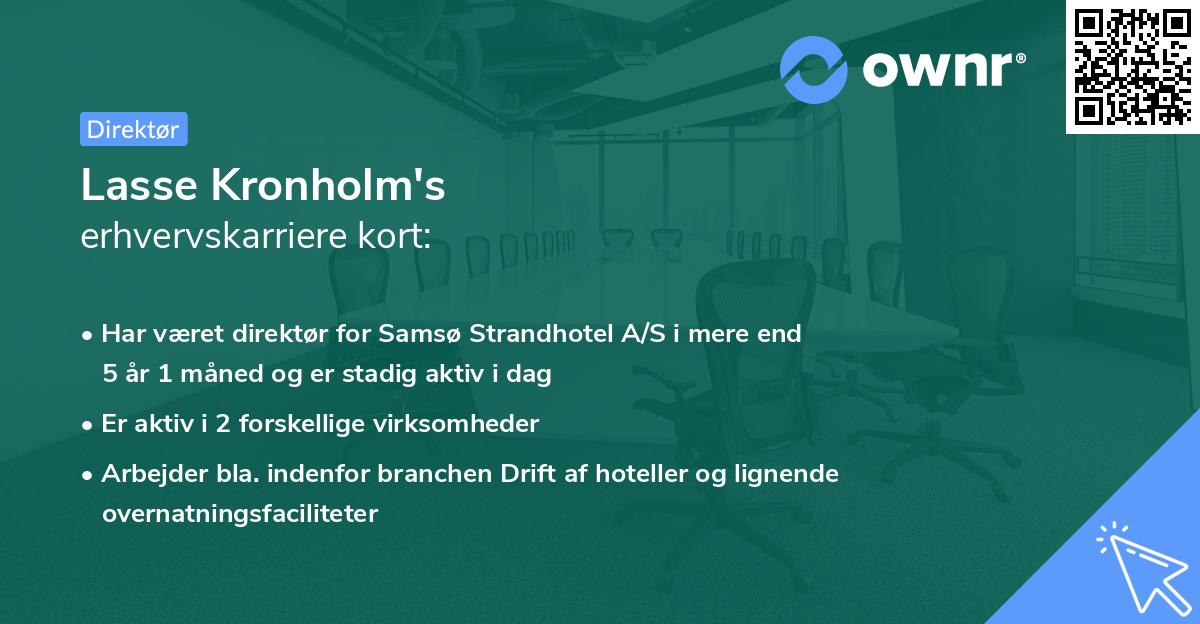 Lasse Kronholm's erhvervskarriere kort