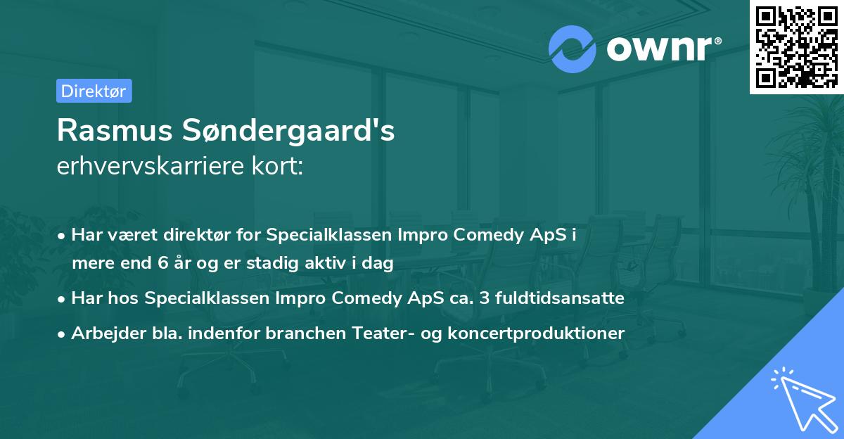 Rasmus Søndergaard's erhvervskarriere kort