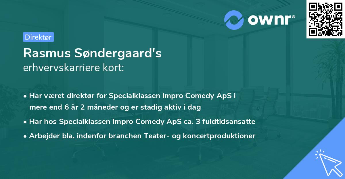 Rasmus Søndergaard's erhvervskarriere kort