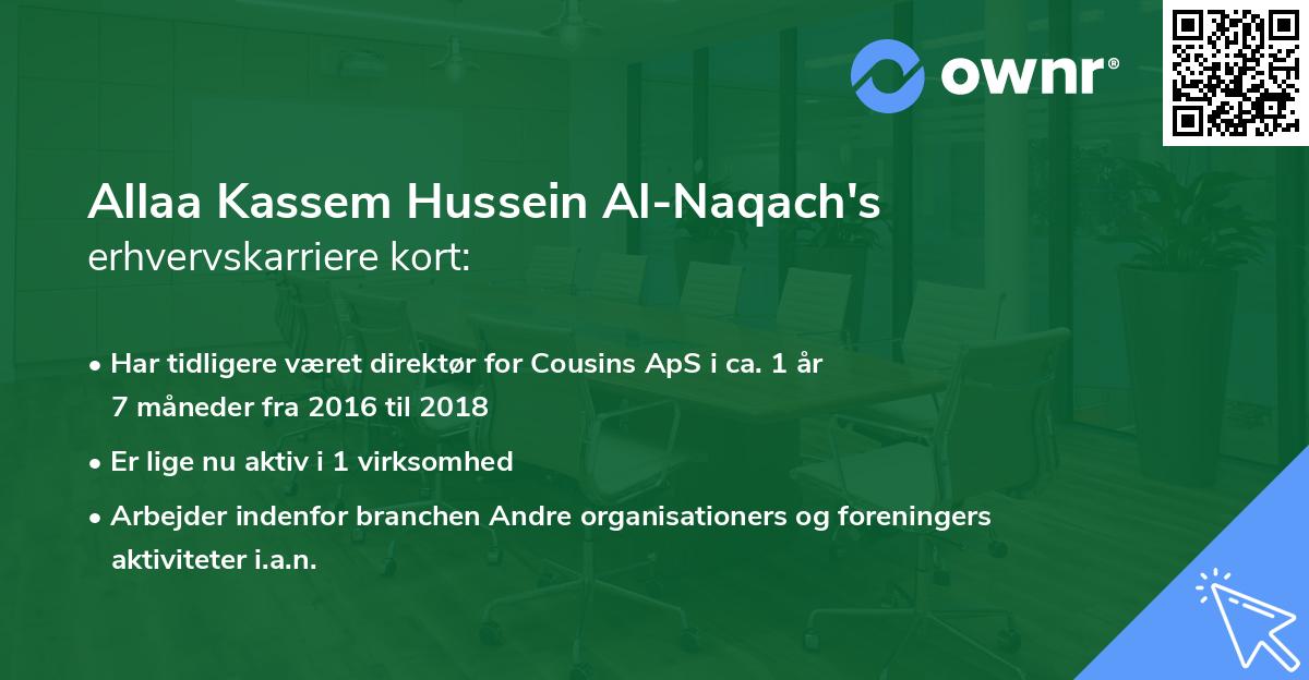 Allaa Kassem Hussein Al-Naqach's erhvervskarriere kort
