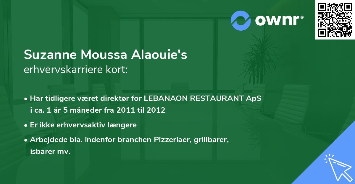 Suzanne Moussa Alaouie's erhvervskarriere kort