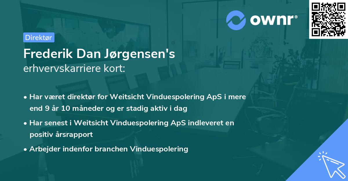 Frederik Dan Jørgensen's erhvervskarriere kort