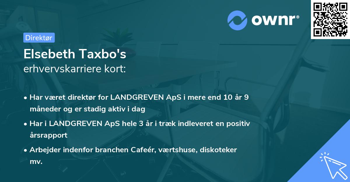 Elsebeth Taxbo's erhvervskarriere kort