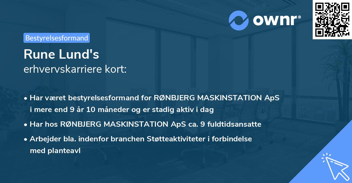 Rune Lund's erhvervskarriere kort