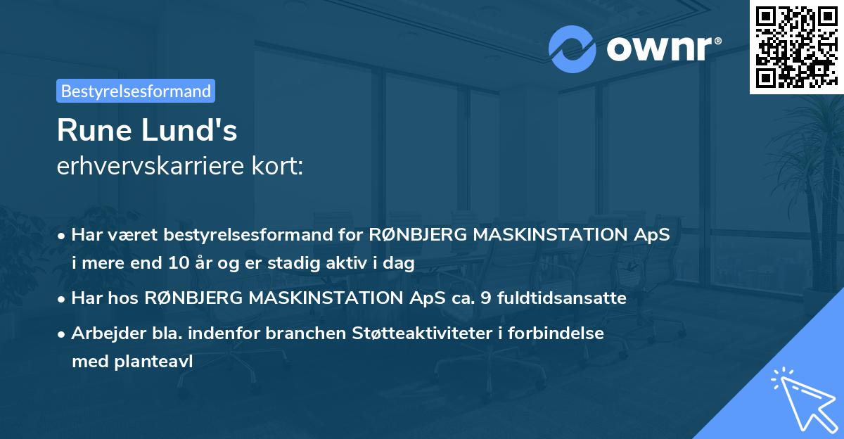 Rune Lund's erhvervskarriere kort