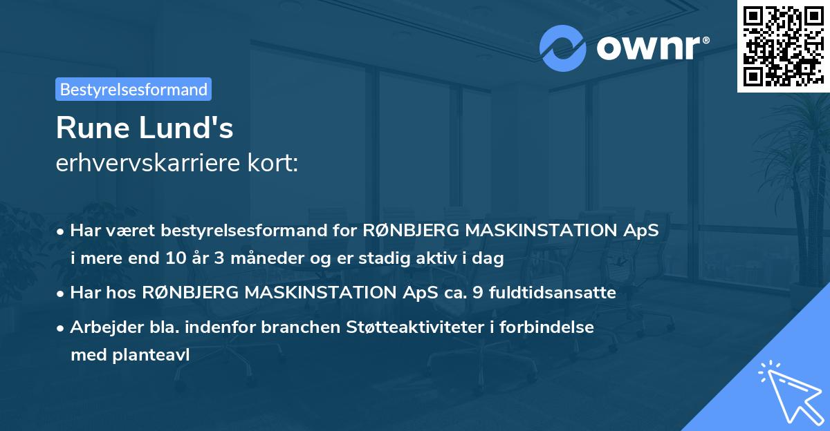 Rune Lund's erhvervskarriere kort