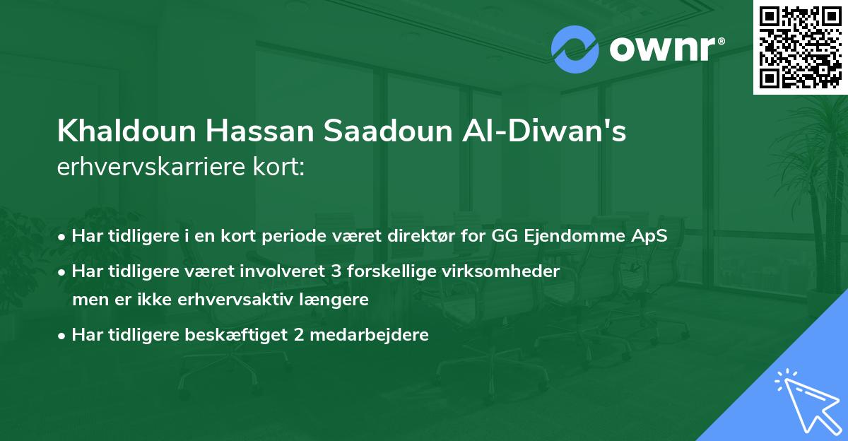 Khaldoun Hassan Saadoun Al-Diwan's erhvervskarriere kort