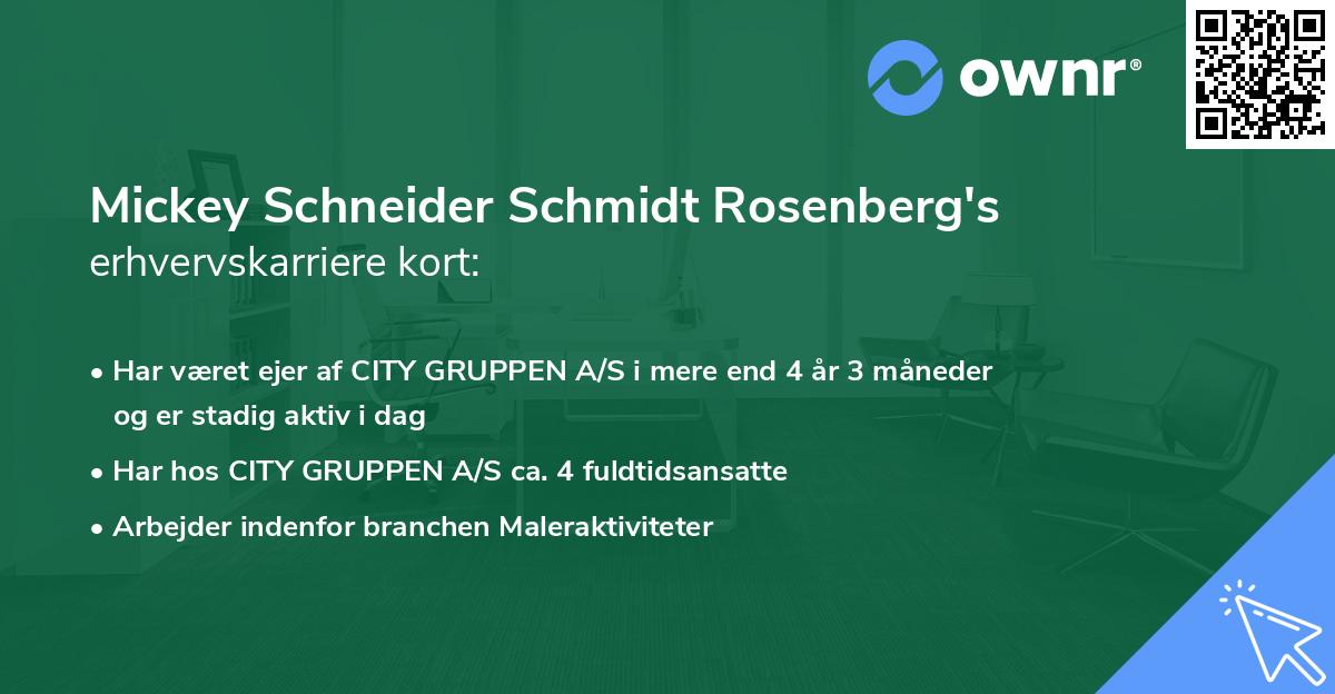 Mickey Schneider Schmidt Rosenberg's erhvervskarriere kort