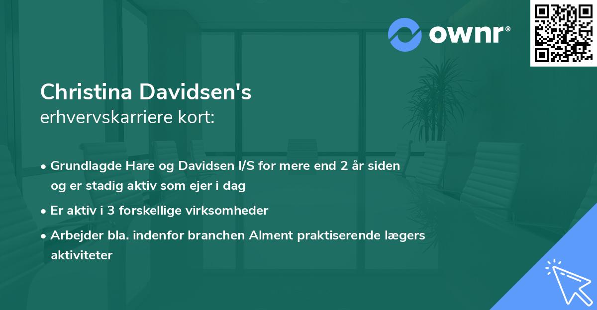 Christina Davidsen's erhvervskarriere kort
