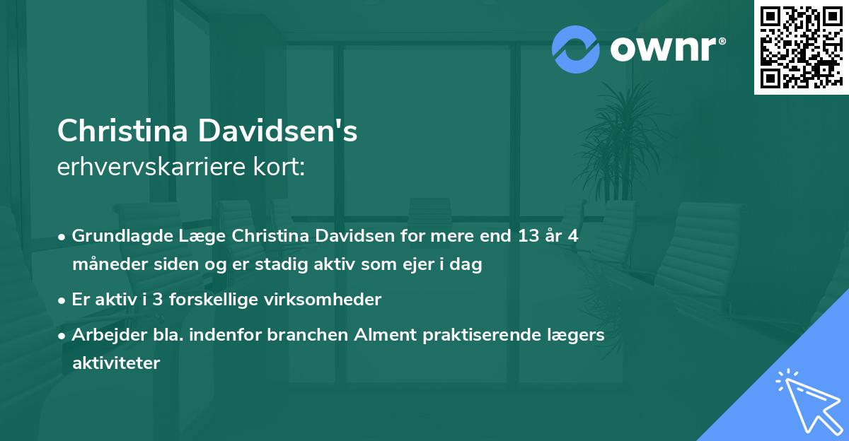 Christina Davidsen's erhvervskarriere kort
