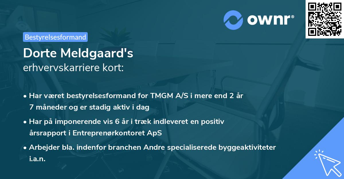 Dorte Meldgaard's erhvervskarriere kort