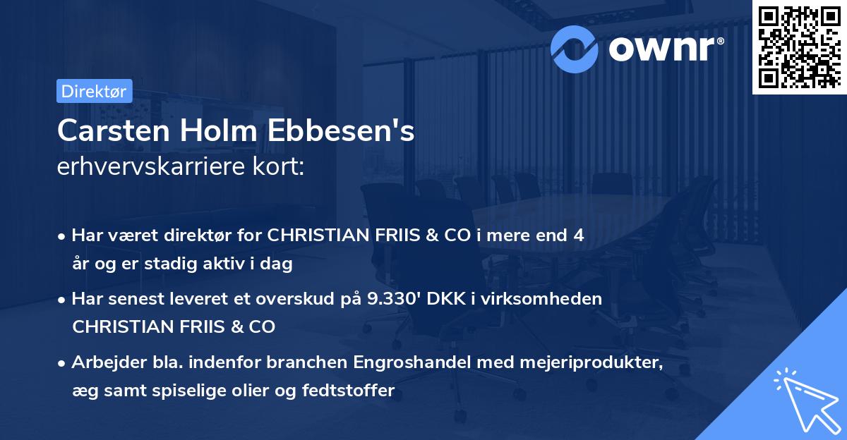 Carsten Holm Ebbesen's erhvervskarriere kort