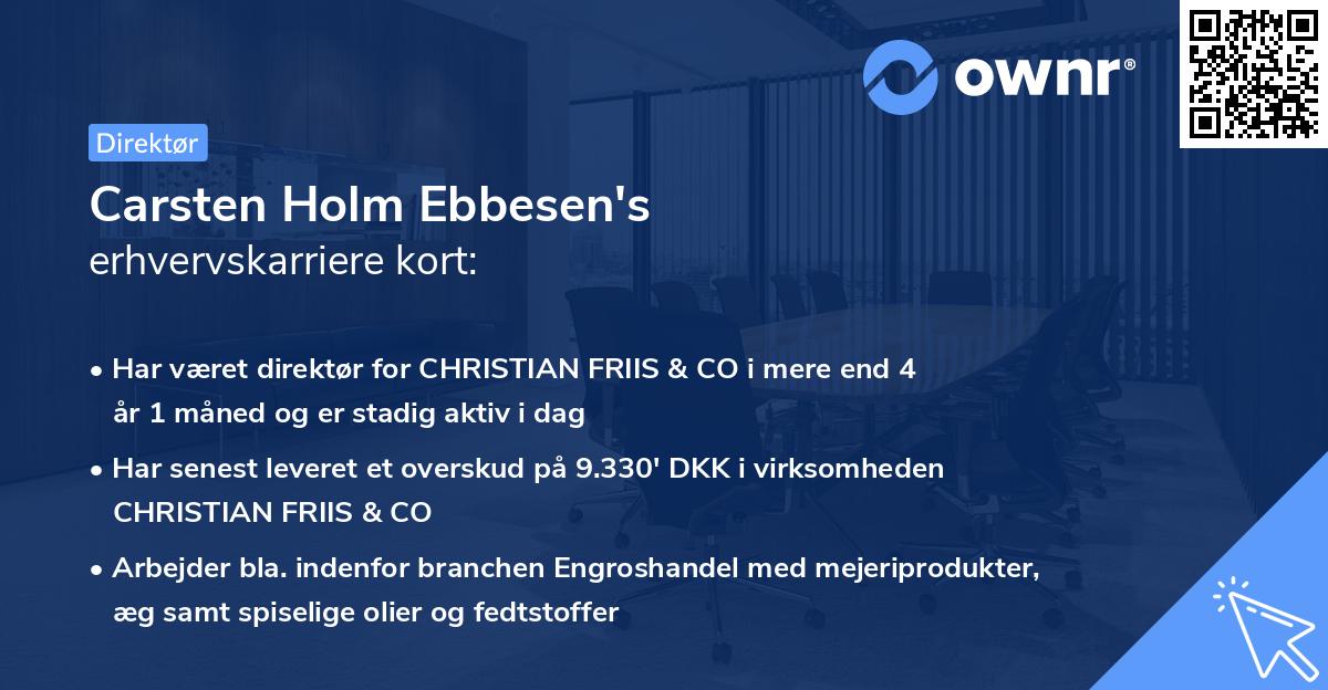 Carsten Holm Ebbesen's erhvervskarriere kort