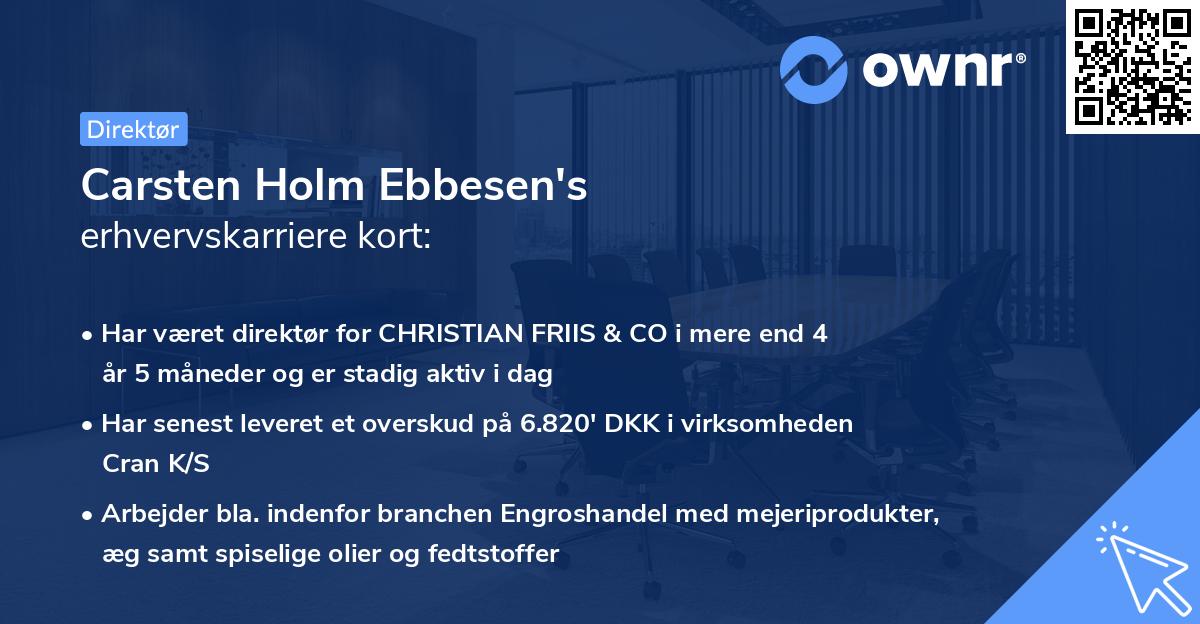 Carsten Holm Ebbesen's erhvervskarriere kort