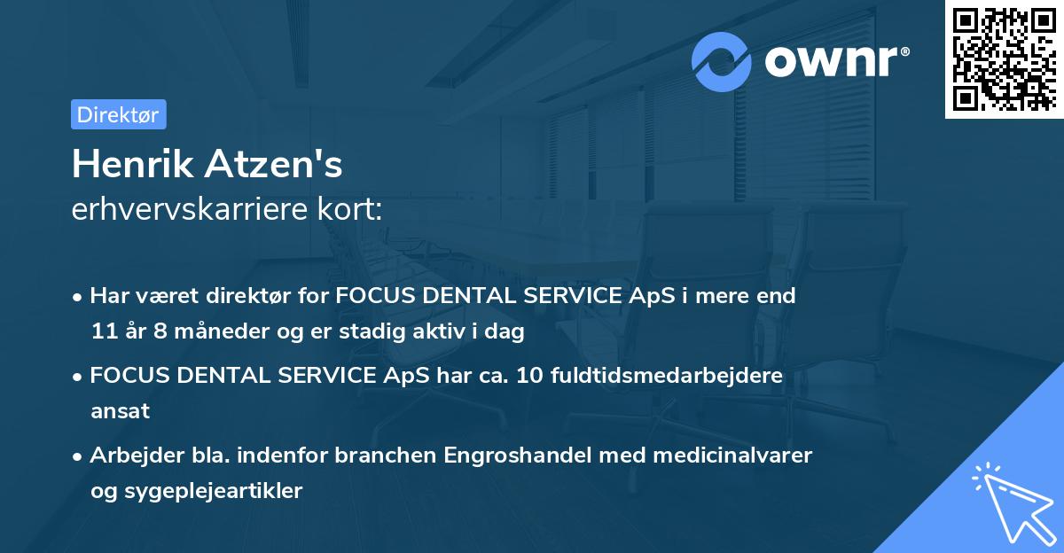 Henrik Atzen's erhvervskarriere kort