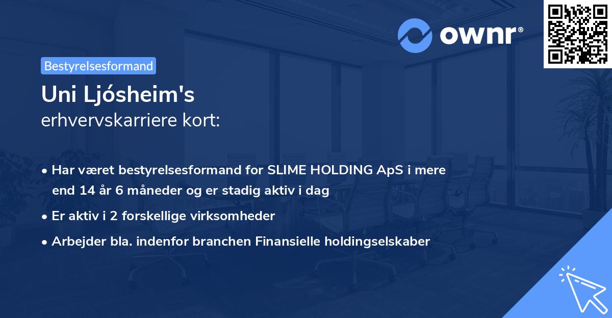 Uni Ljósheim's erhvervskarriere kort