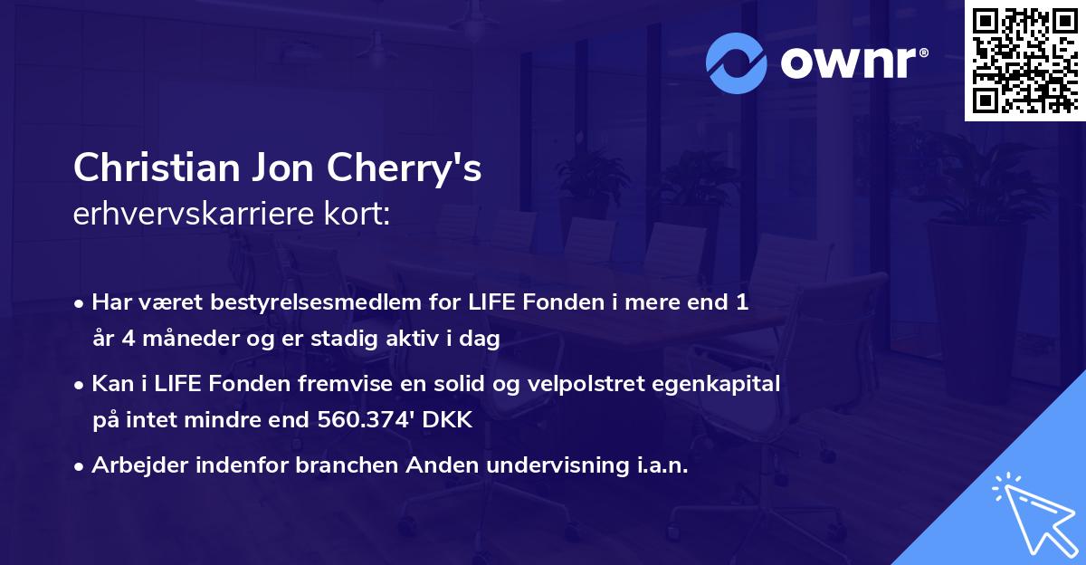Christian Jon Cherry's erhvervskarriere kort