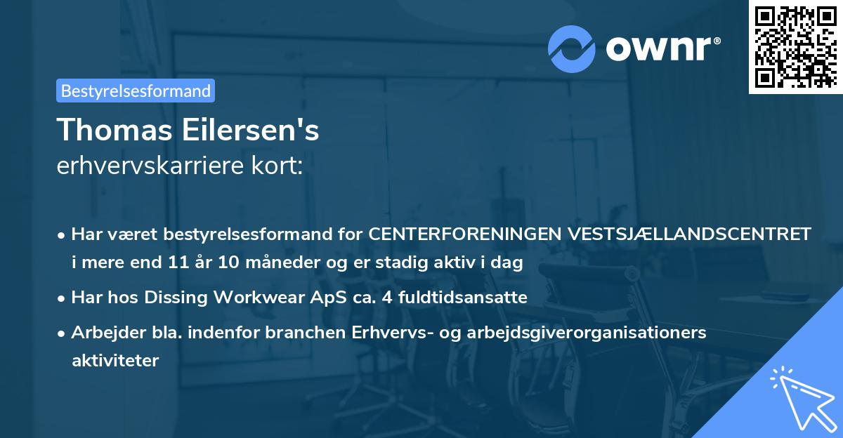 Thomas Eilersen's erhvervskarriere kort