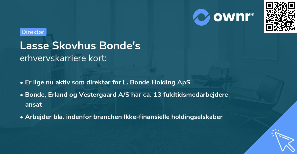 Lasse Skovhus Bonde's erhvervskarriere kort