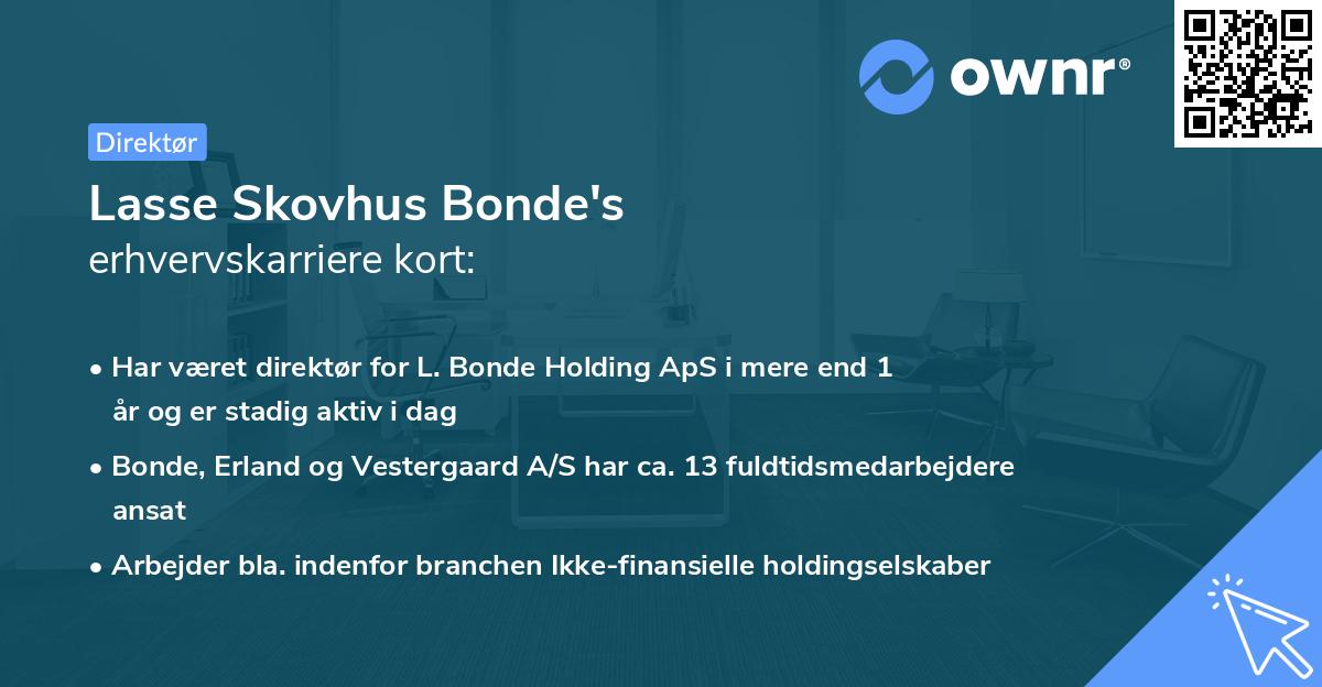 Lasse Skovhus Bonde's erhvervskarriere kort