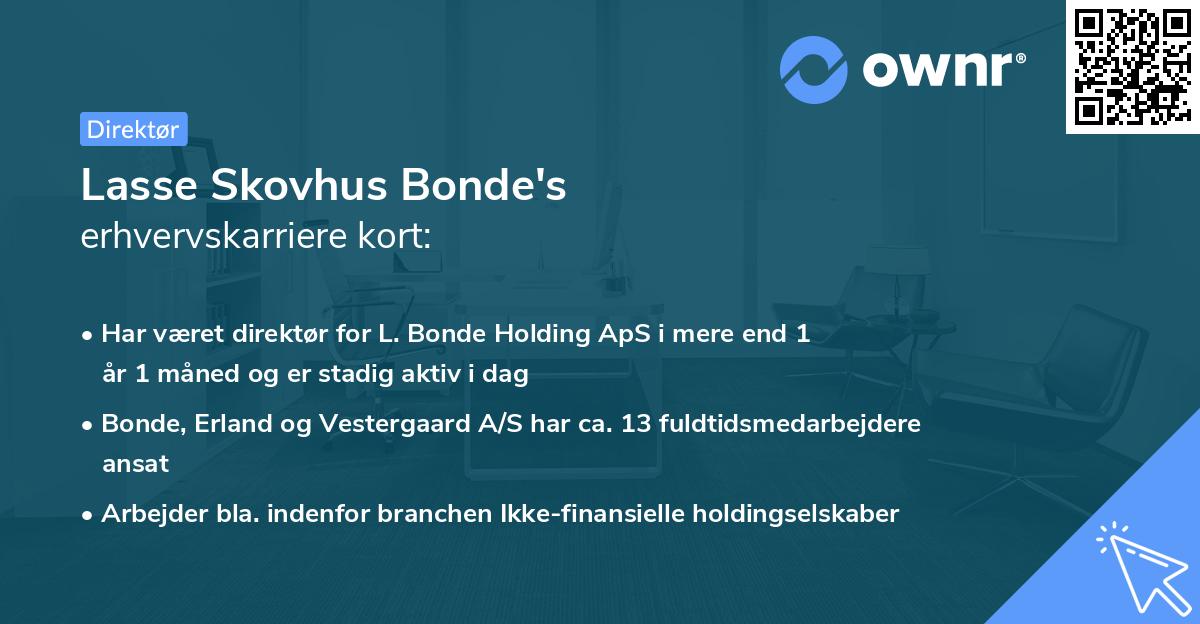 Lasse Skovhus Bonde's erhvervskarriere kort