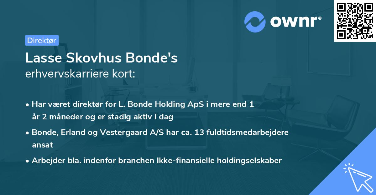 Lasse Skovhus Bonde's erhvervskarriere kort