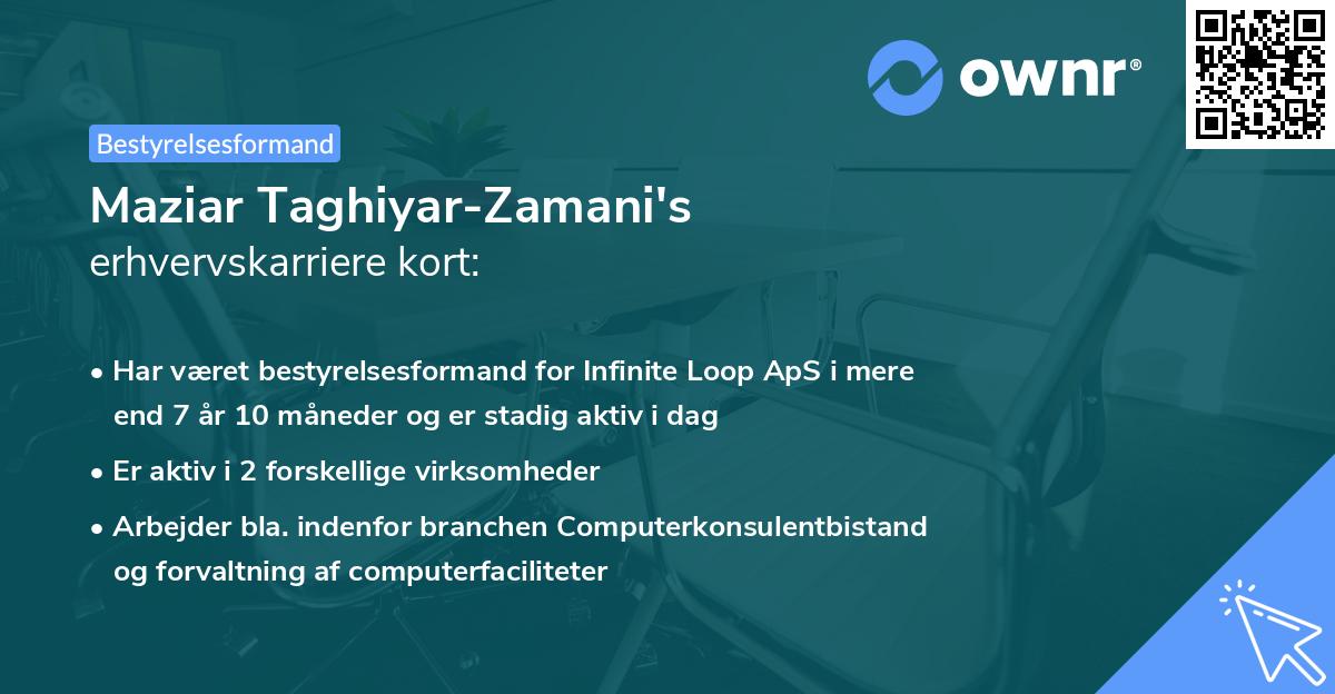 Maziar Taghiyar-Zamani's erhvervskarriere kort
