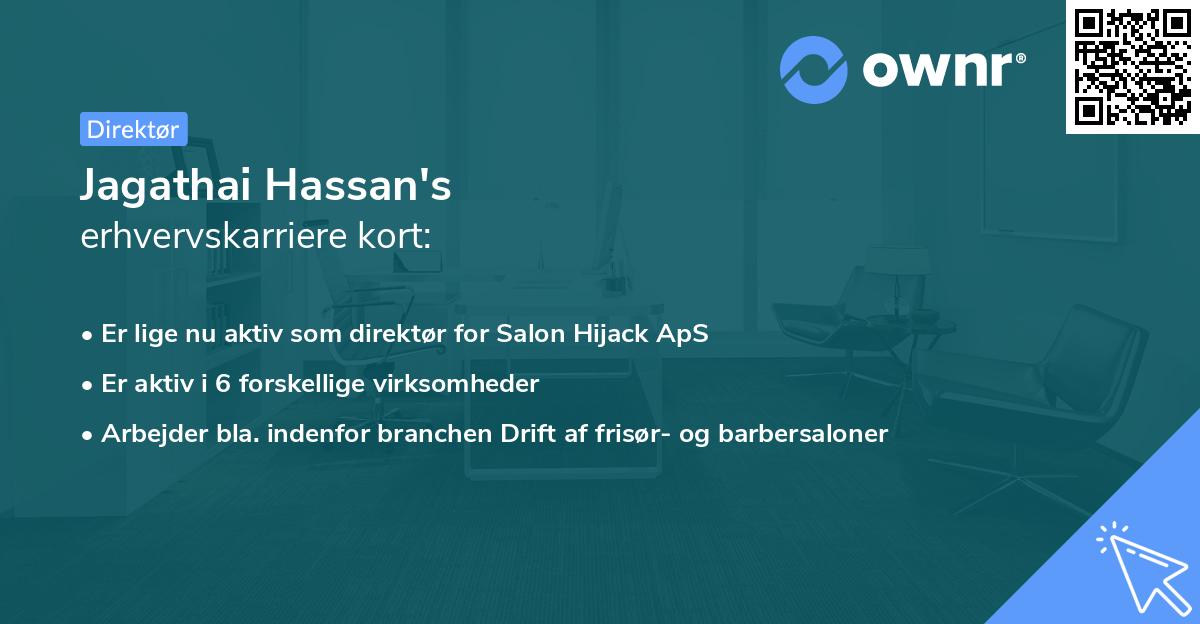 Jagathai Hassan's erhvervskarriere kort